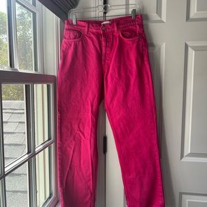 Zara Magenta high rise jeans